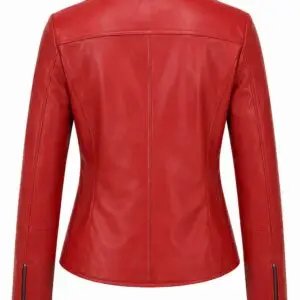 red moto racer leather jacket