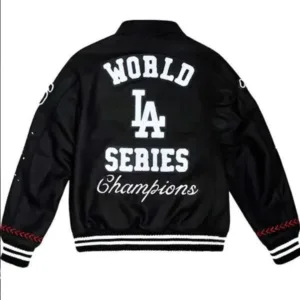 Dodgers-World-Series-Champions-2025-Black-Varsity-Bomber-Jacket
