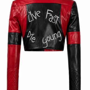 Halloween-Style-Harley-Quinn-Black-and-Red-Leather-Live-Fast-Die-Young-Jacket.