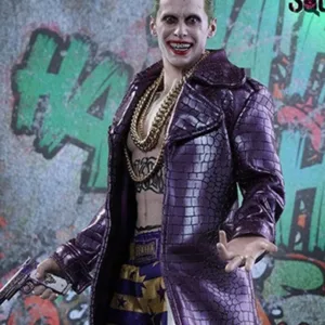 Joker Suicide Squad Purple Leather Coat