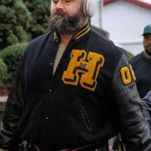 Jason Kelce Black Varsity Jacket