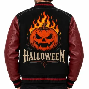 Fire Pumpkin Varsity Jacket