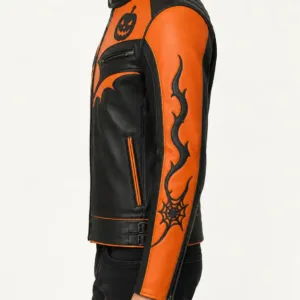 Men's Pumpkin Cafe Racer Jacket Sleeve Design