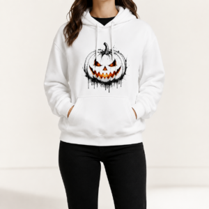 Spooky Pumpkin White Hoodie
