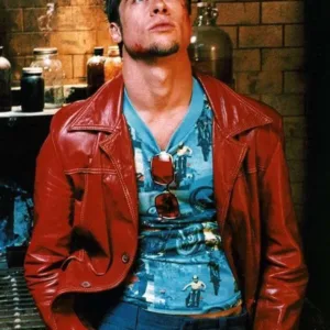 Brad Pitt Red Fight Club Jacket