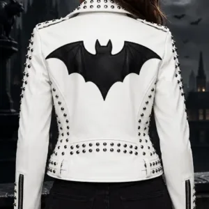Women’s White Studded Bat Jacket