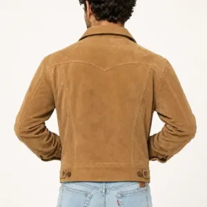 Men’s Tan Suede Jacket Back